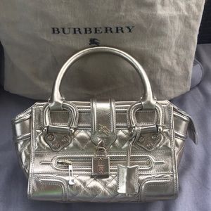 burberry manor metallic gold leather
